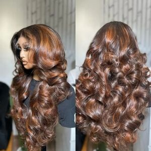 Luxurious Brown Curly Wig
